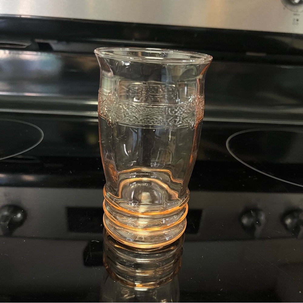 The Macbeth-Evans Glass Company • Amber Stippled‎ Rose Tumbler